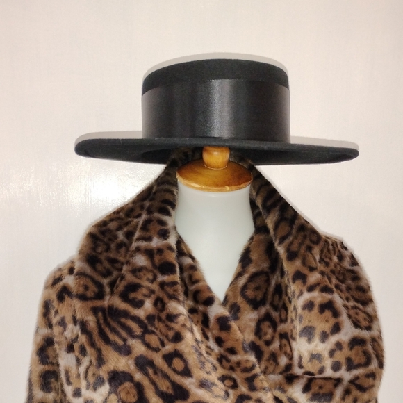 VINTAGE BLACK WOOL HAT - Picture 5 of 8